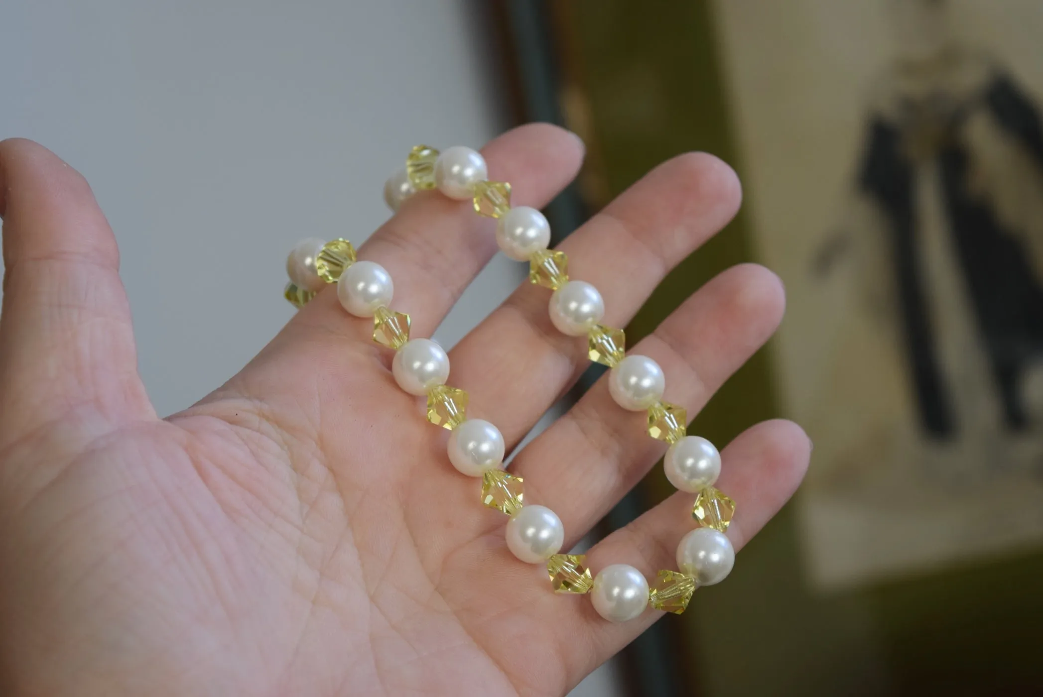 Pearl and Yellow Renaissance Necklace