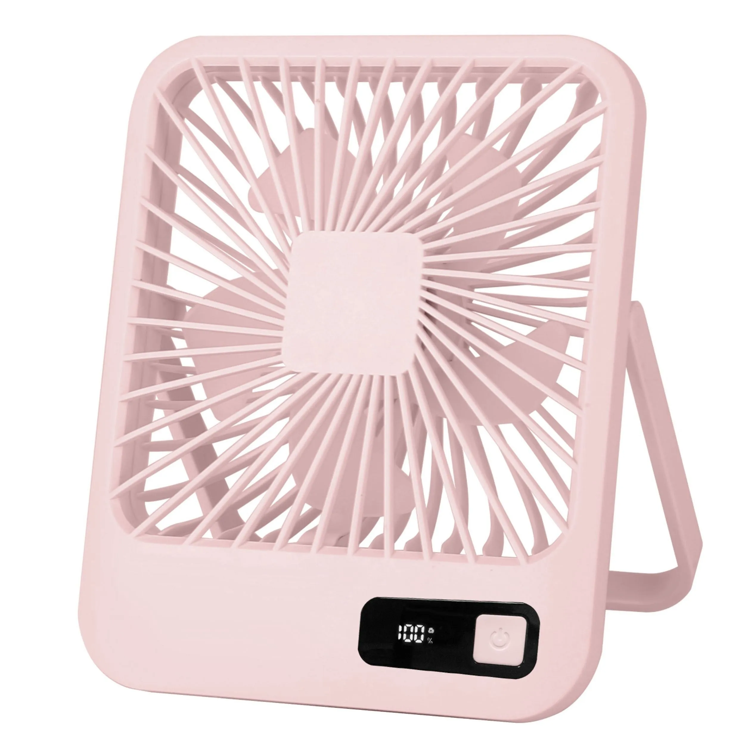 Portable Rechargeable Mini Fan: LCD Display, Adjustable Speed, Strong Airflow