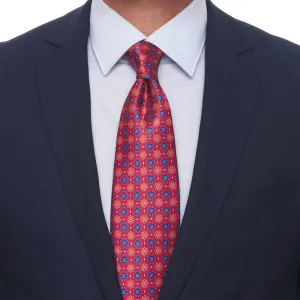 Renaissance Flowers Red Duchesse Silk Tie