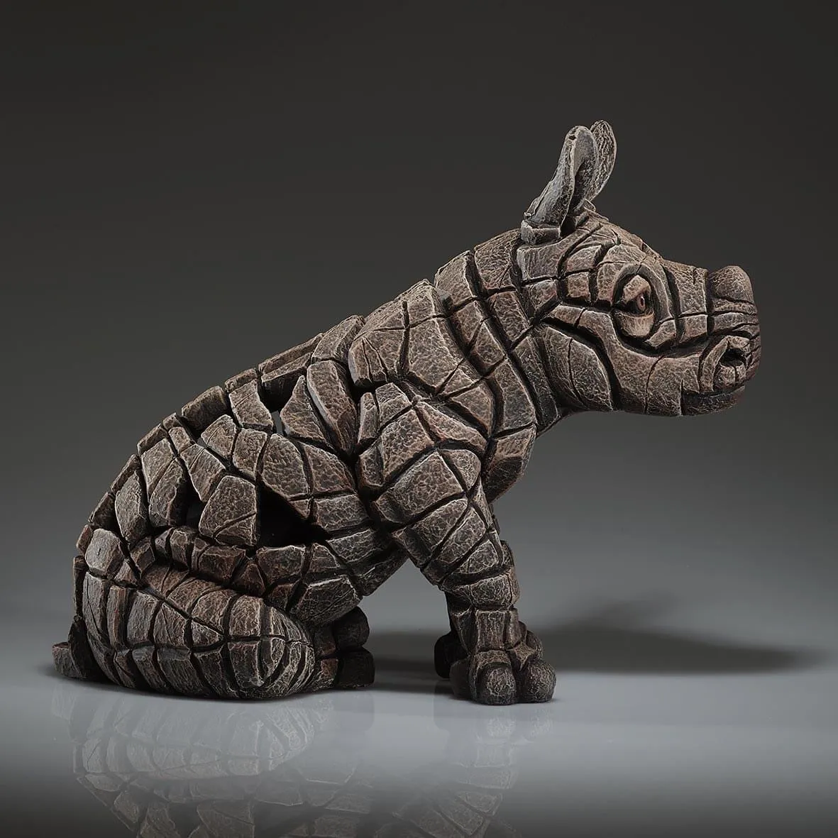 Rhinoceros Calf White by Edge Sculpture