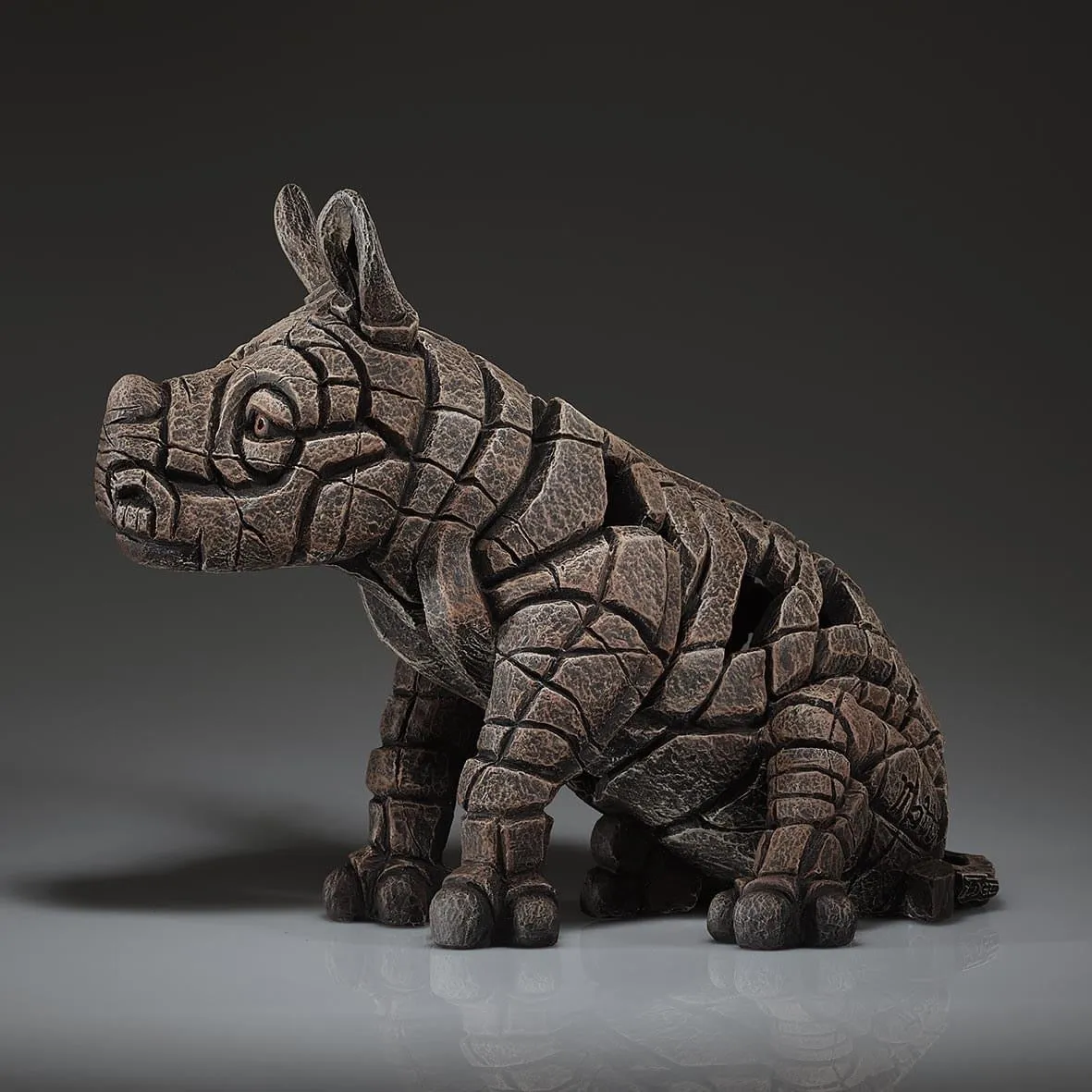 Rhinoceros Calf White by Edge Sculpture