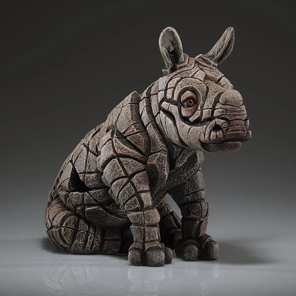 Rhinoceros Calf White by Edge Sculpture