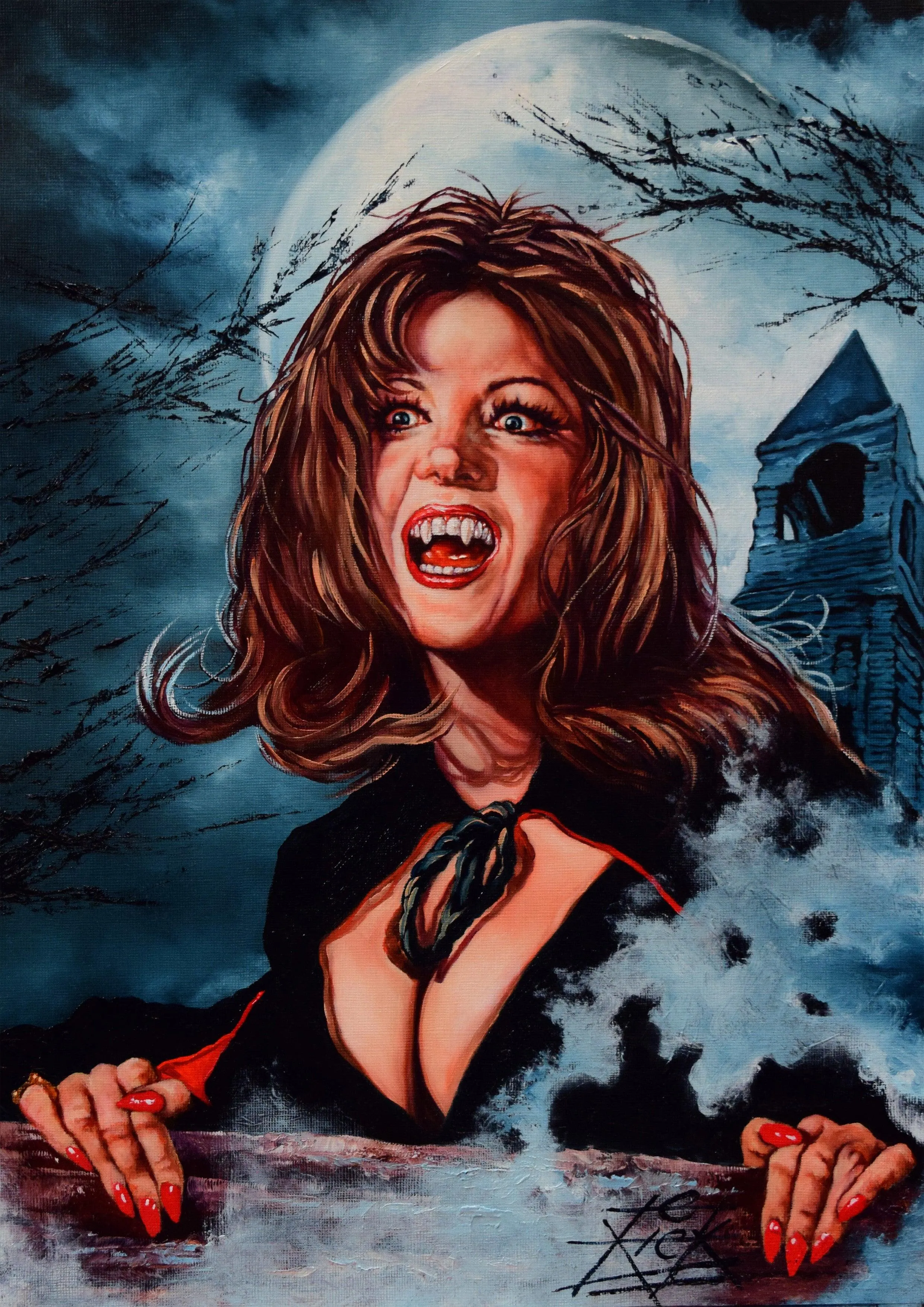 Rick Melton - Ingrid Pitt - Scream Queens - Art Print