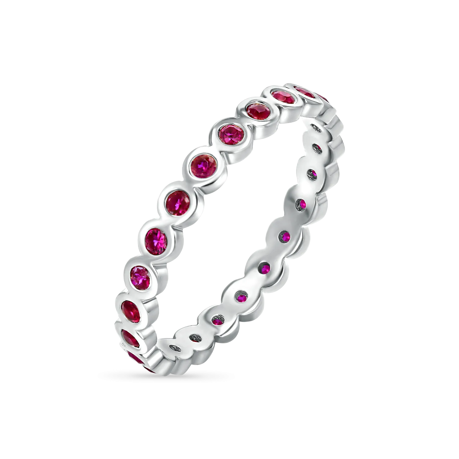 Ruby Bezel Eternity Band