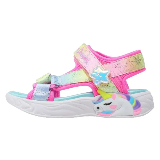 Skechers sandalo da bambina Unicorn Dreams Majestic Bliss 302682l/PKMT rosa/multicolore