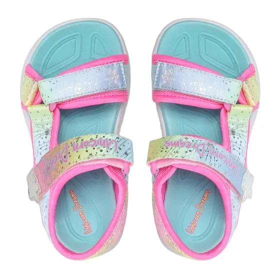 Skechers sandalo da bambina Unicorn Dreams Majestic Bliss 302682l/PKMT rosa/multicolore