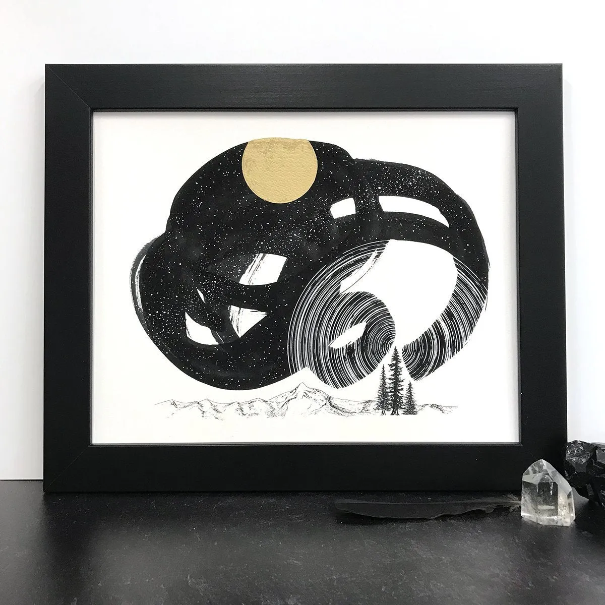 Space and Time Series - Drawing 6 - Hand Embellished Print - Print to Order