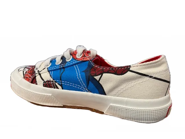 Superga scarpa in tela da ragazzo Cartoon 2750 Spiderman S0067R0 974 bianco