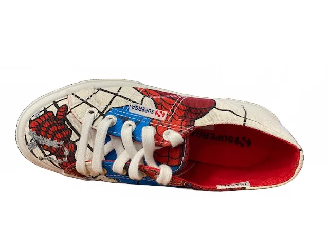 Superga scarpa in tela da ragazzo Cartoon 2750 Spiderman S0067R0 974 bianco