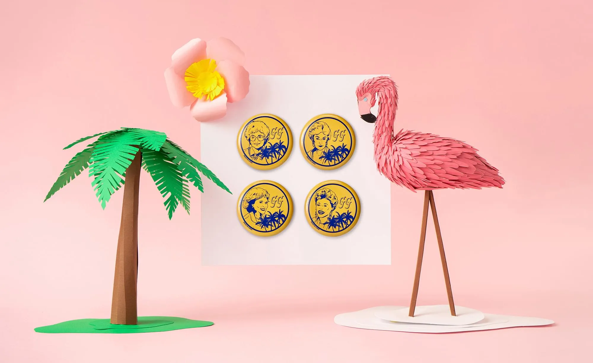 The Golden Girls Button Pin Set | Exclusive Dorothy, Rose, Blanche & Sophia Pins