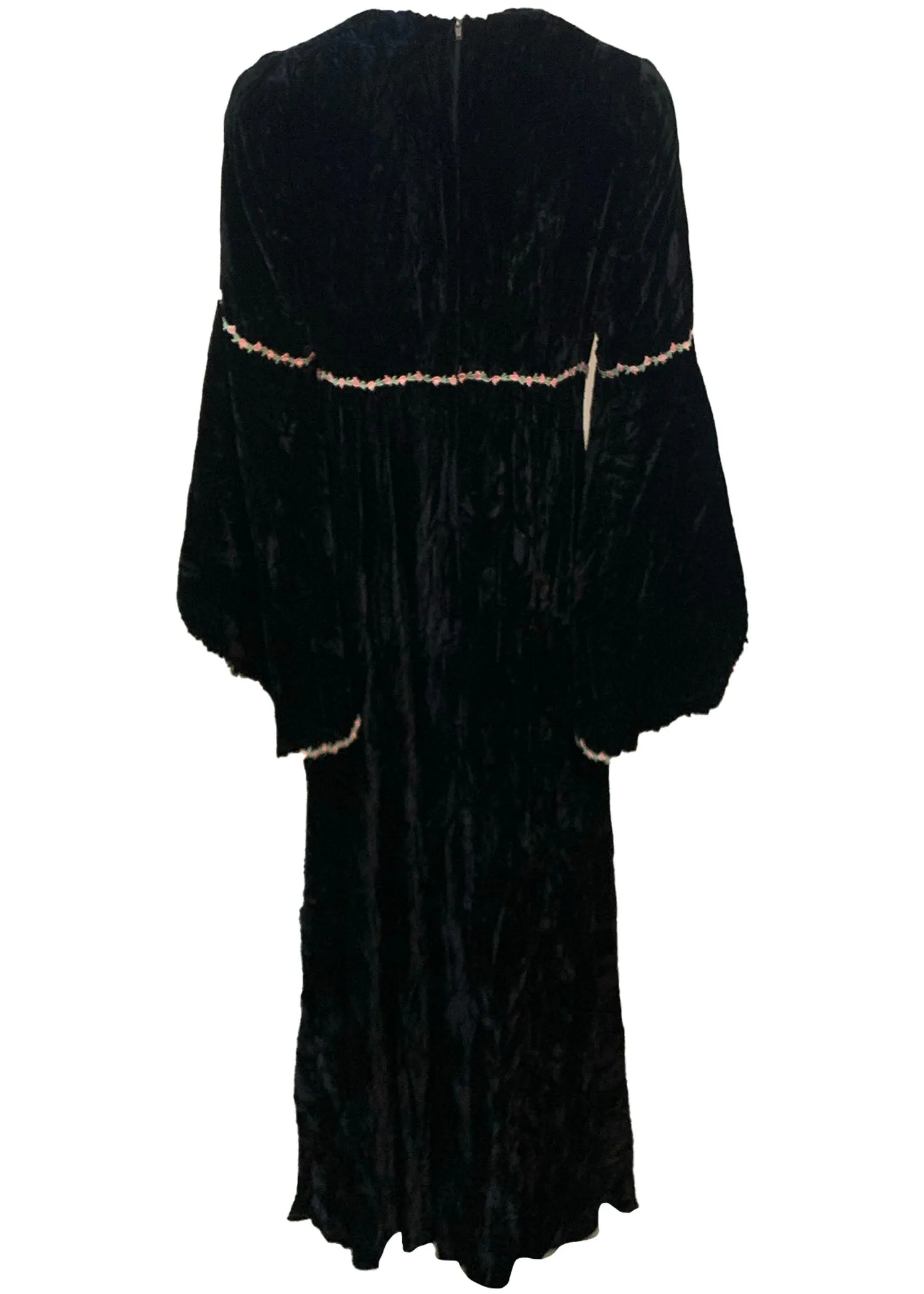 Valerie Corr 60s Black Velvet Neo Renaissance Maxi Dress