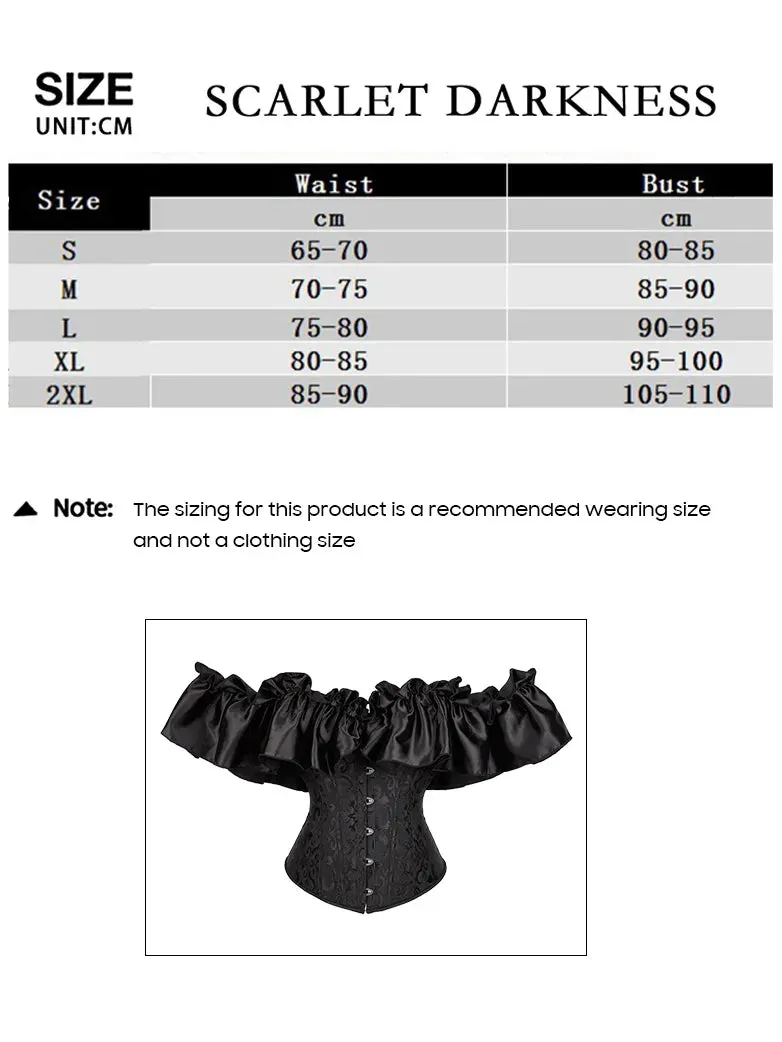 Women Victorian Gothic Corset Jacquard Satin Lace Bustier