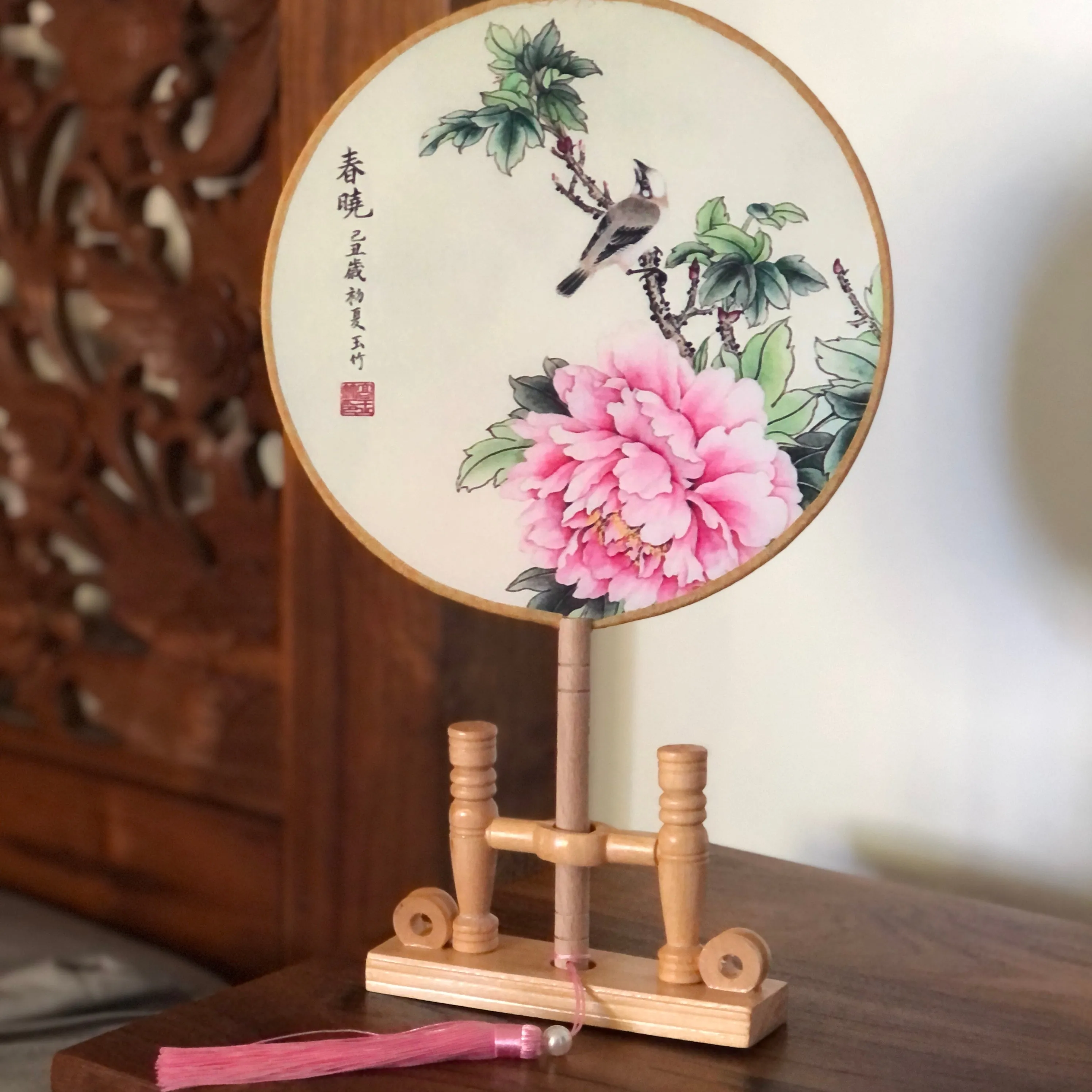 Wooden Fan stand for round fans