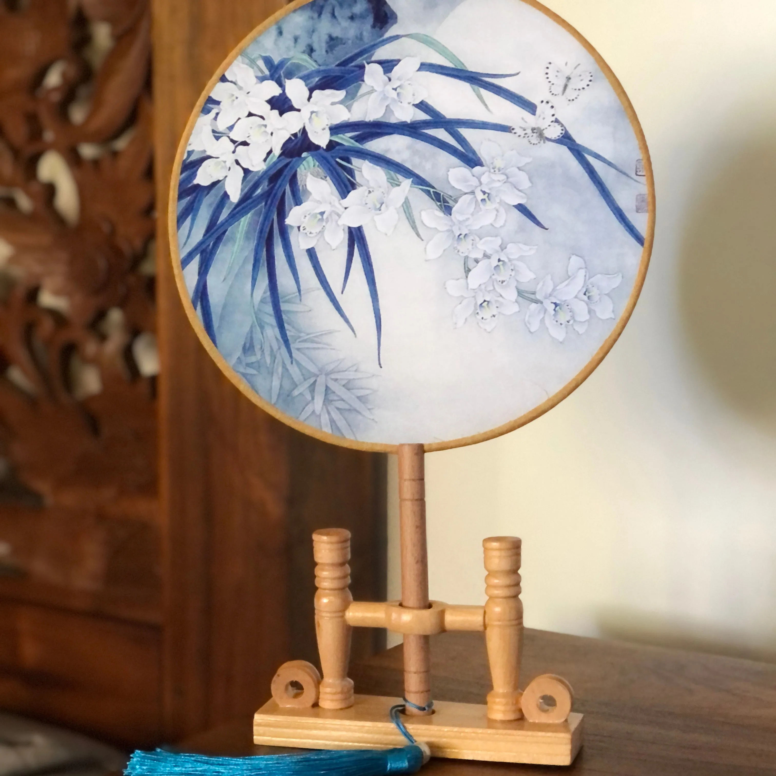 Wooden Fan stand for round fans