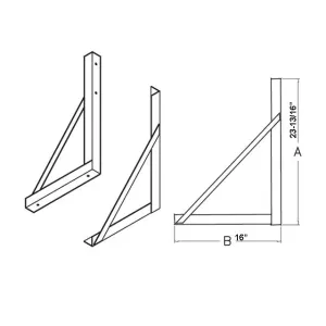 Zinc Plated Steel Mounting Brackets for 18" Deep Tool Box